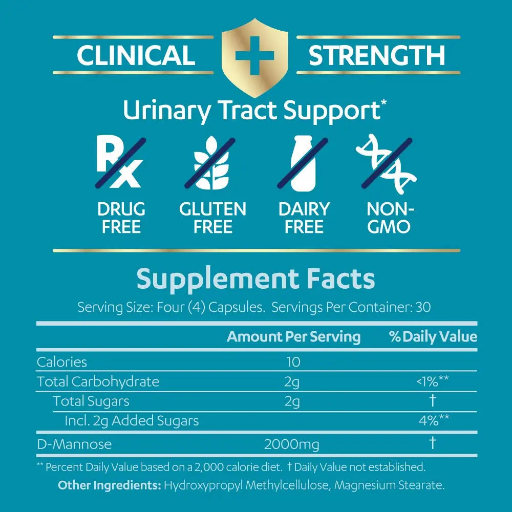 AZO D Mannose Urinary Tract Health, Cleanse, Flush & Protect The Urinary Tract, No.1 Pharmacist Recommended Brand, Clinical Strength, Non-GMO, 120 Count (Pack of 2) AZOBuy Supplements Australia