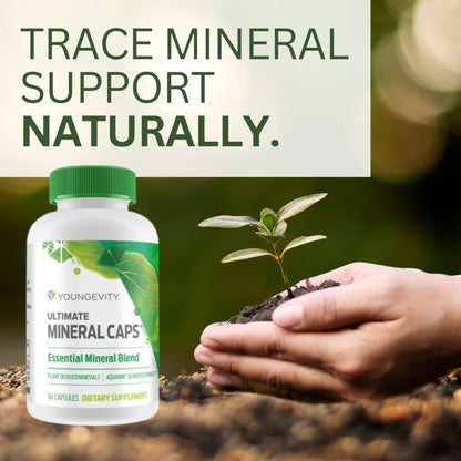 Youngevity Ultimate Mineral Caps™ - 70+ Essential Full Spectrum Trace Minerals - Nutrient-Dense, Derived from Humic & Aquamin Seaweed (64 Capsule) YoungevityBuy Supplements Australia