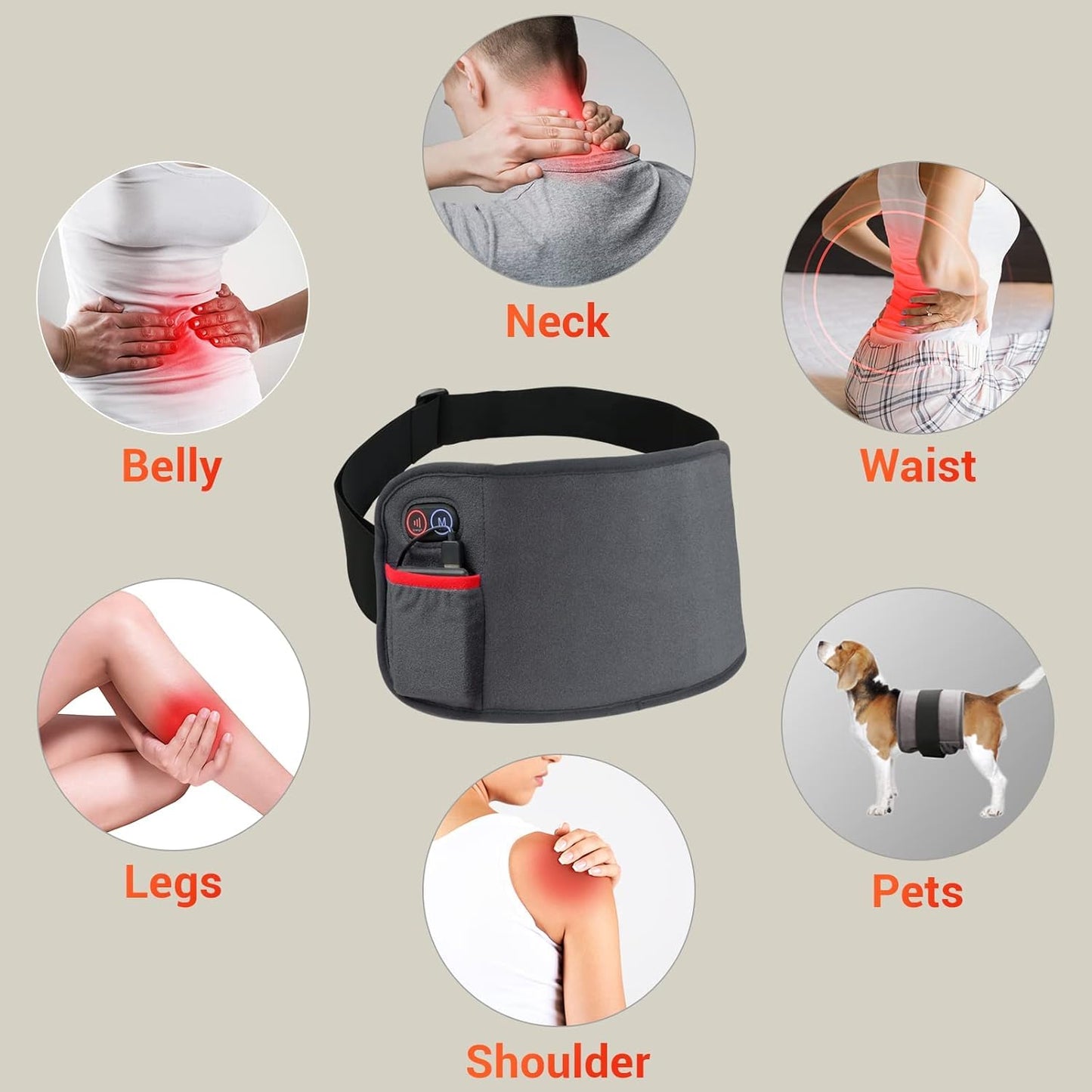 Comfytemp Red Light Therapy Belt, Cordless Infrared Red Light Therapy for Body Device, Wearable Red ComfytempBuy Supplements Australia