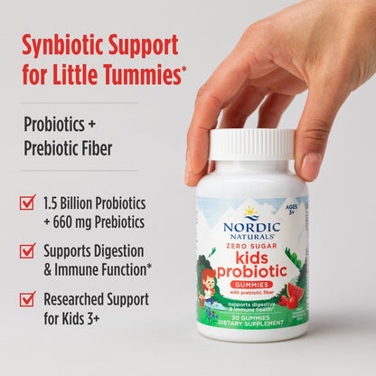 Nordic Naturals Vegan Probiotic Gummies Bundle - Zero Sugar Kids Probiotic Gummies - Strawberry Watermelon Flavor - 30 Gummies, Zero Sugar Probiotic Gummies - Strawberry Watermelon Flavor - 40 Gummies Nordic NaturalsBuy Supplements Australia