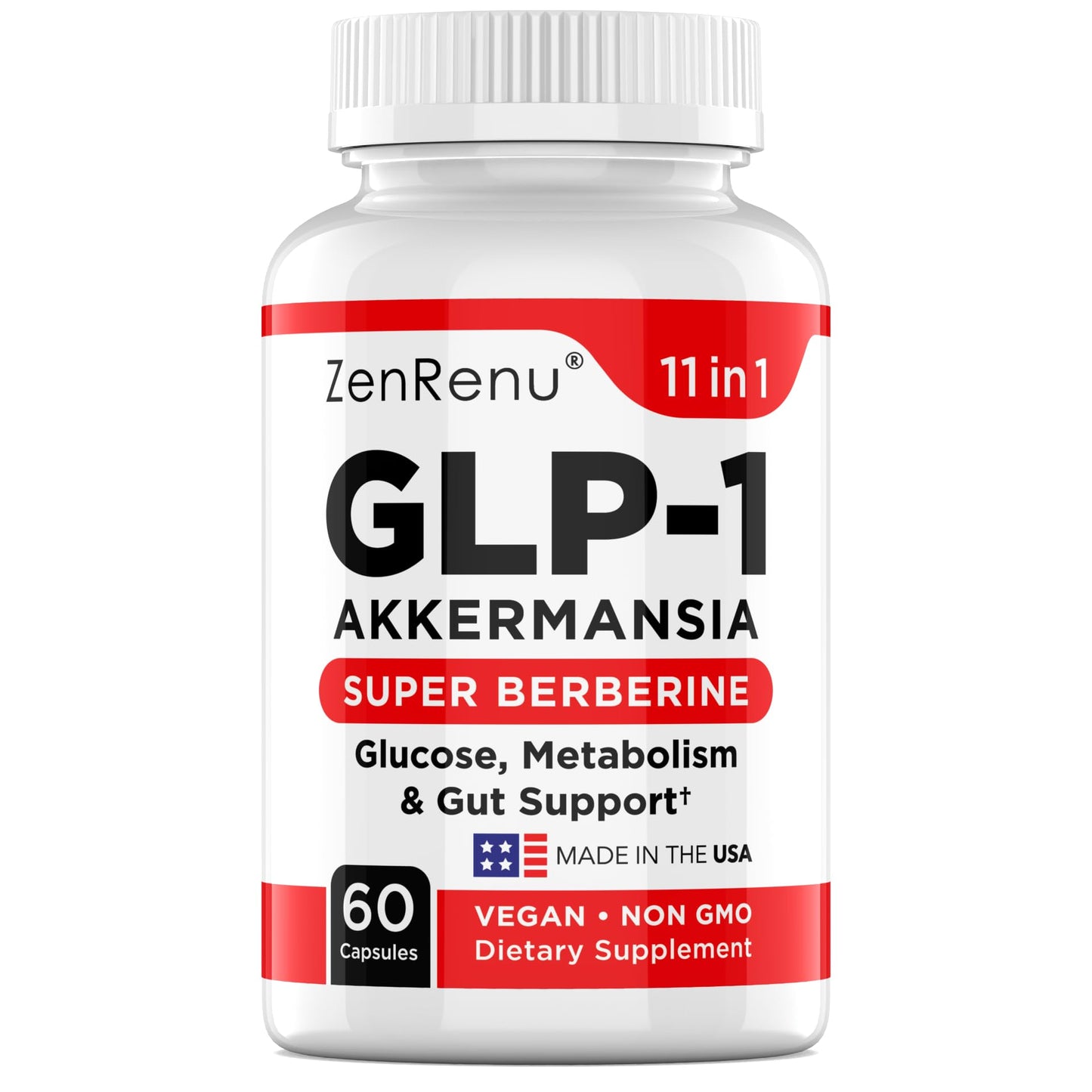 Zenrenu GLP-1 Supplement for Women - Natural Metabolism, Appetite & Craving Support – Super Berberine, Cinnamon,Akkermansia Probiotic,11-in-1 Gut Support - GLP Activate -60 Vegan Caps ZenrenuBuy Supplements Australia