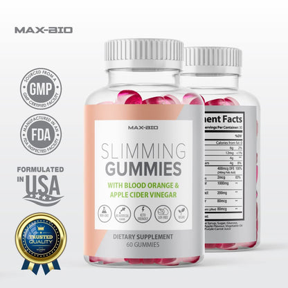 Max-Bio Slimming Gummies It Works with Apple Cider Vinegar and Sicilian Blood Orange Extract Max-BioBuy Supplements Australia