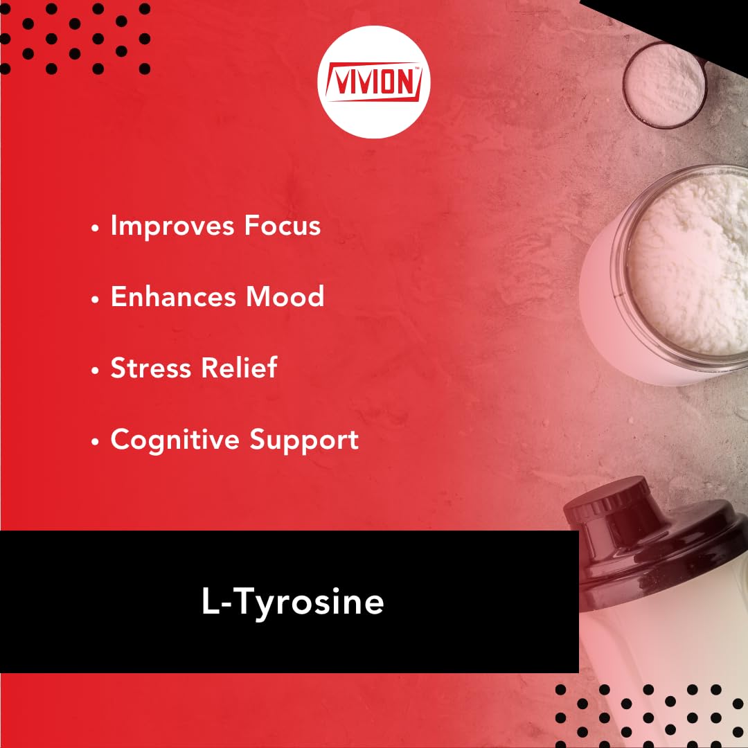L-Tyrosine Powder 1000 Grams - Nootropic & Sports Nutrition Amino Acid - Powdered for Cognitive, Mood & Stress Support Tablet Capsule Formulations - 1 kg (2.2 lb) VivionBuy Supplements Australia