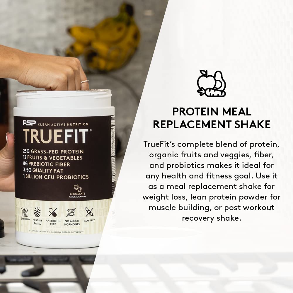 TrueFit Meal Replacement Shake Protein Powder, Grass Fed Whey + Organic Fruits RSP NUTRITIONBuy Supplements Australia