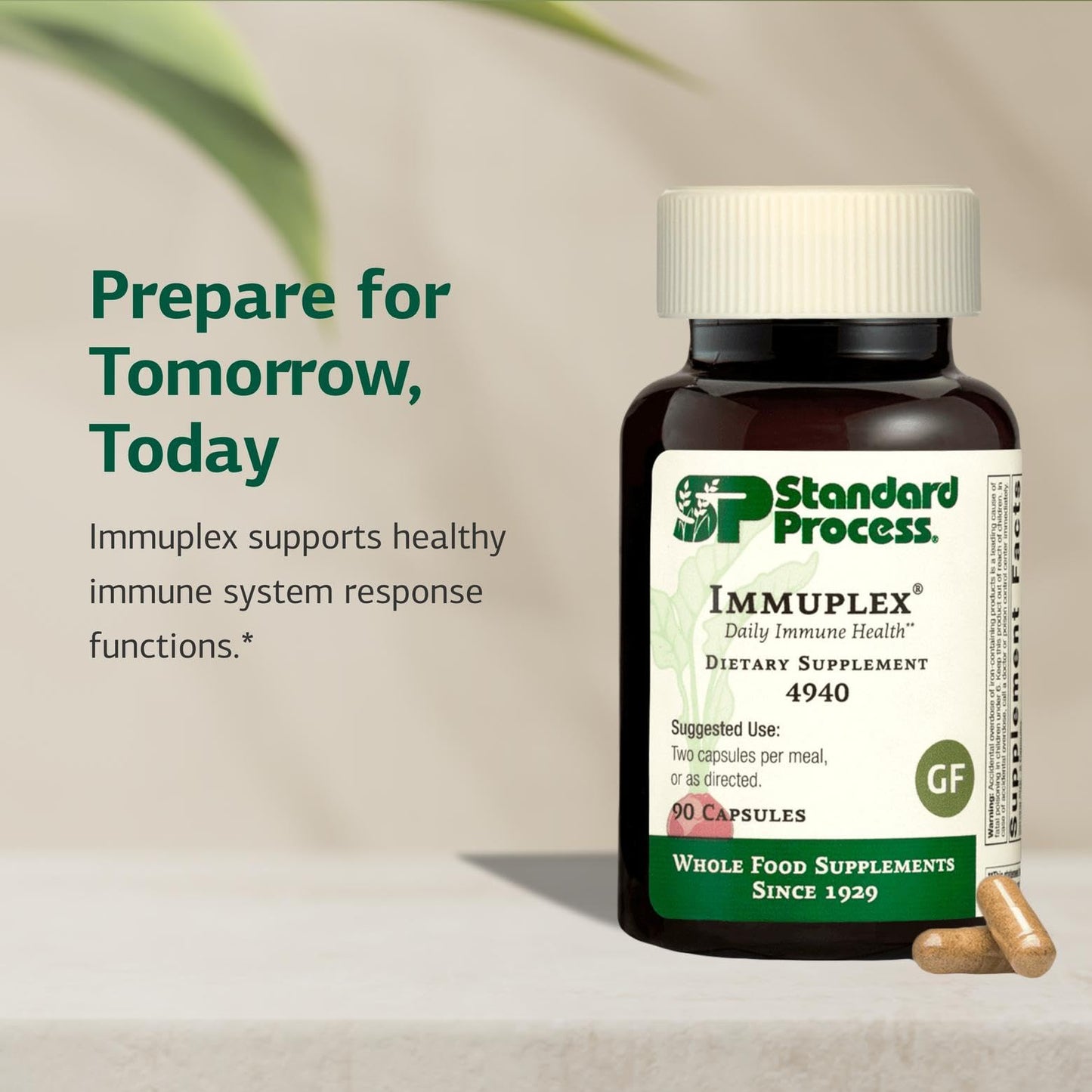 Standard Process Inc. Immuplex - Daily Immune Support Supplement with Folate, Iron, Vitamin C & Vitamin A - Mineral Supplement with Antioxidant Ingredients - 90 Capsules Standard Process Inc.Buy Supplements Australia