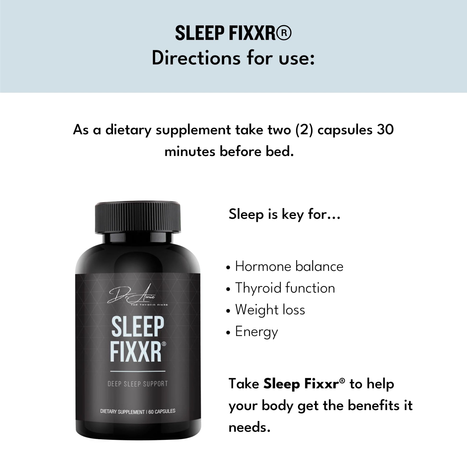 Fixxr Sleep Support by Dr. Amie | with Melatonin, Inositol, and Magnesium | 30 Day Supply, 60 Capsules FixxrBuy Supplements Australia