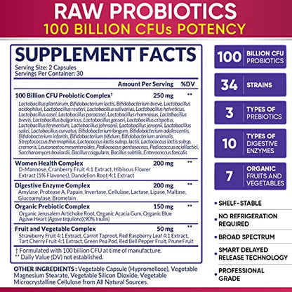 Dr. Formulated Raw Probiotics for Women 100 Billion CFUs with Prebiotics Wholesome WellnessBuy Supplements Australia