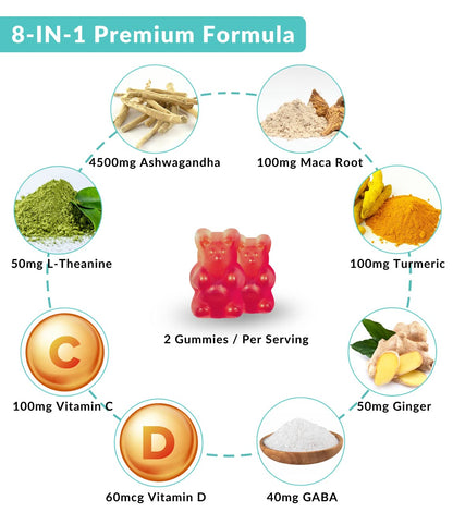 Ashwagandha Gummies 4500mg for Women & Men, Ashwagandha Gummy with Maca Root WEEVITBuy Supplements Australia