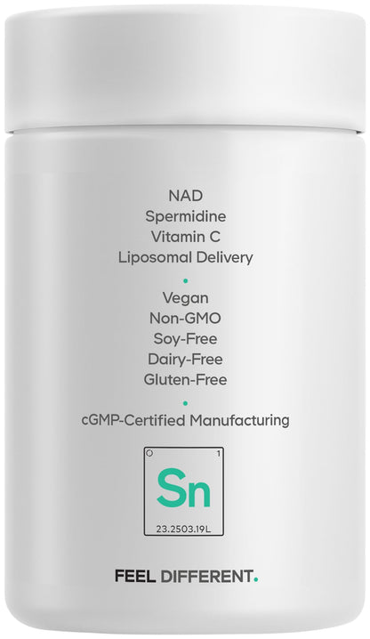 Codeage Liposomal Spermidine NAD+ Spermidine Supplement - 500 Mg NAD+ Vitamin C - Liposomal Delivery - Nicotinamide Adenine Dinucleotide Pills - 1 Capsule Per Serving - Vegan, Non-GMO - 30 Capsules CodeageBuy Supplements Australia