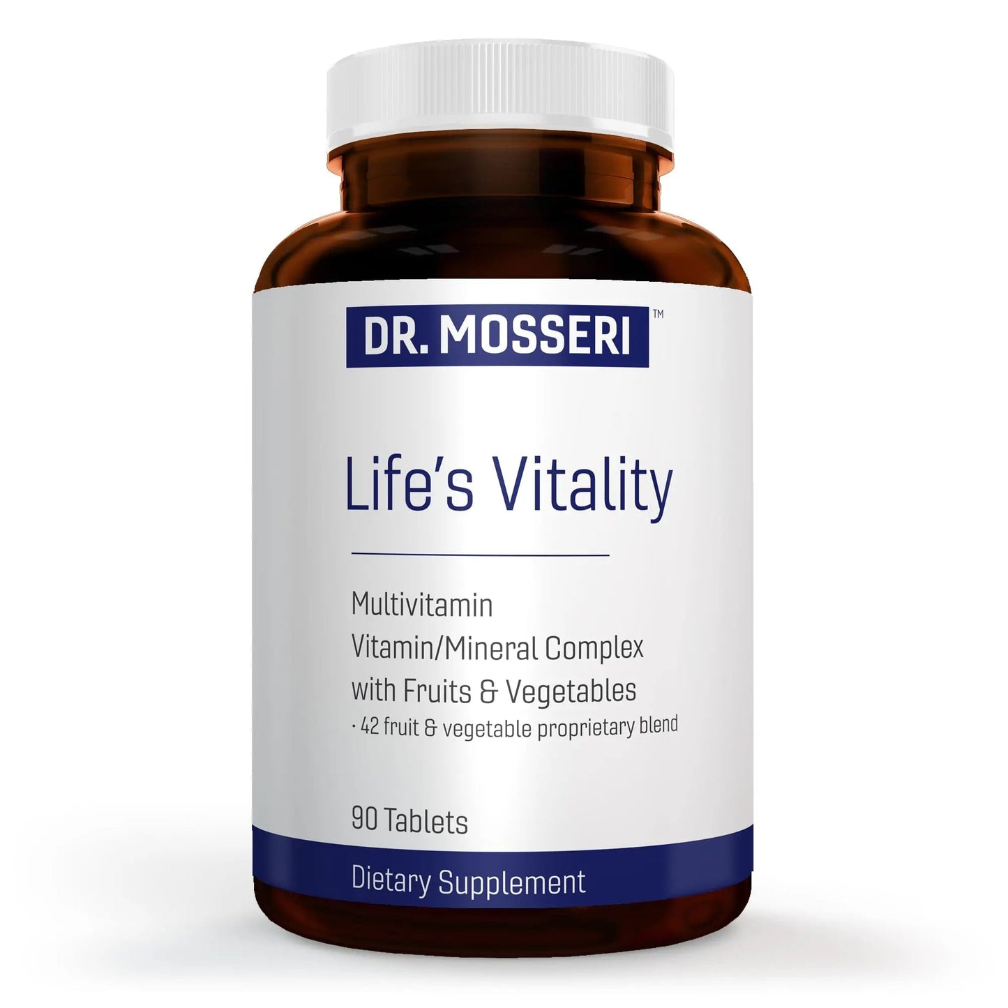 DR. MOSSERI Life's Vitality Vegan Multivitamin for Men & Women – Non-GMO Formula with 42 Fruits and Vegetables, Daily Multivitamin and Mineral Complex DR. MOSSERI