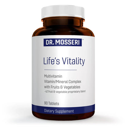 DR. MOSSERI Life's Vitality Vegan Multivitamin for Men & Women – Non-GMO Formula with 42 Fruits and Vegetables, Daily Multivitamin and Mineral Complex DR. MOSSERI
