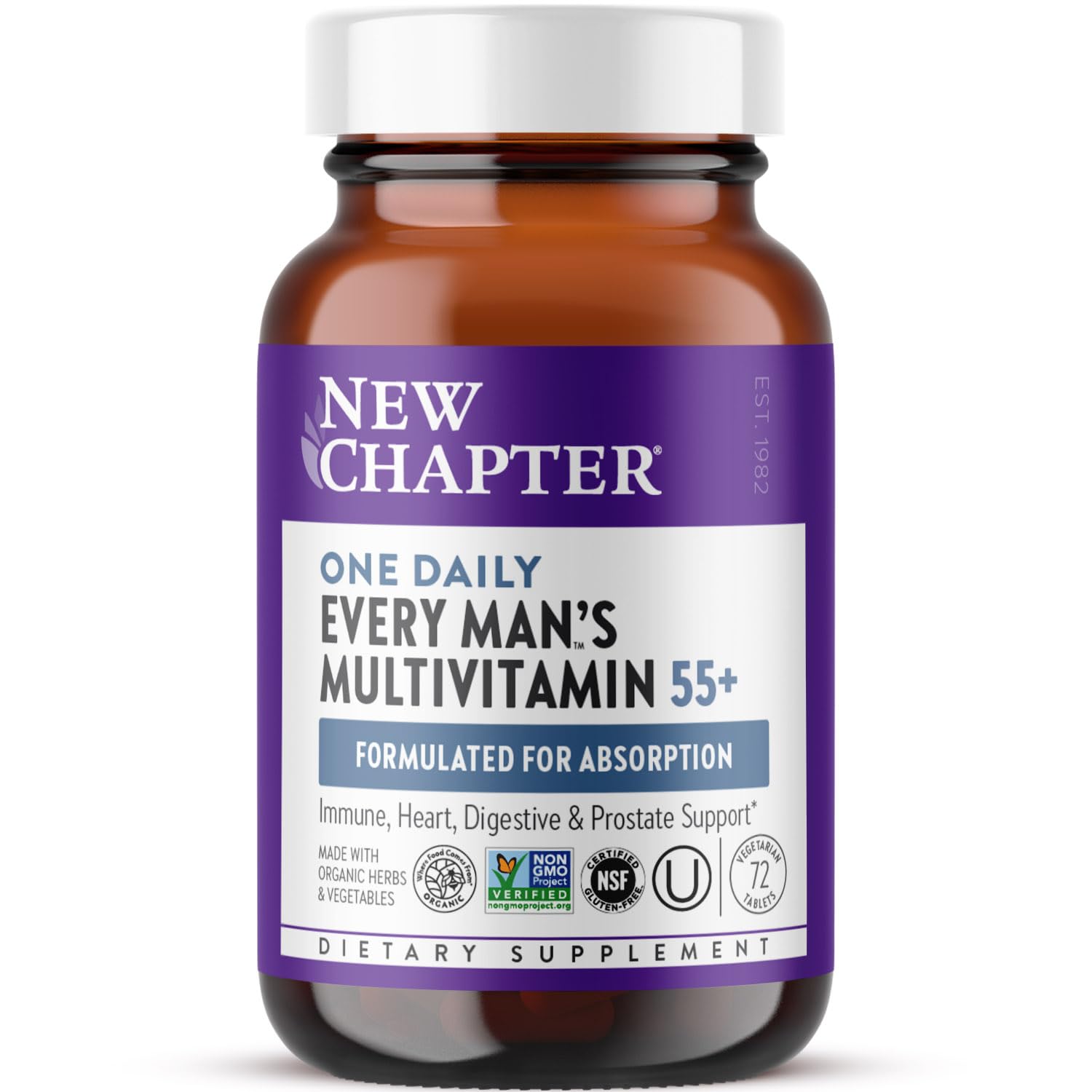 New Chapter Multivitamin for Men 50 Plus + Immune Support - Every Man's One Daily 55+ with Fermented Probiotics + Whole Foods + Astaxanthin New ChapterBuy Supplements Australia