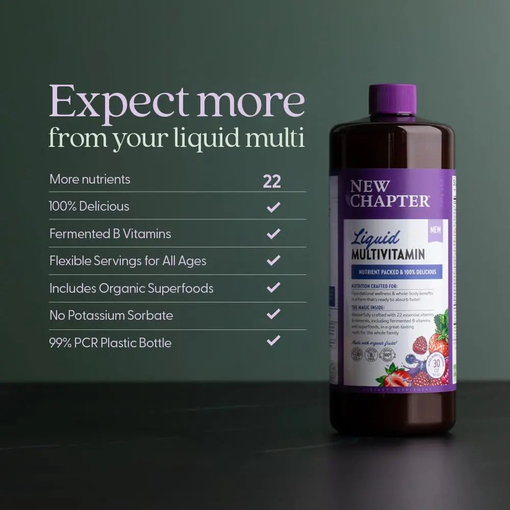 New Chapter Liquid Multivitamin + Mineral Supplement for Whole-Body Benefits, 100% Delicious Multivitamin for Adults New ChapterBuy Supplements Australia