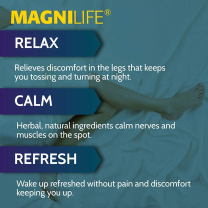 MagniLife Relaxing Leg Cream PM, 4 Oz, Homeopathic Nighttime Pain Reliever & Sleep Aid with Lavender & Magnesium, Non-Greasy Deep Penetrating Cream for Restless Legs & Discomfort MagniLifeBuy Supplements Australia