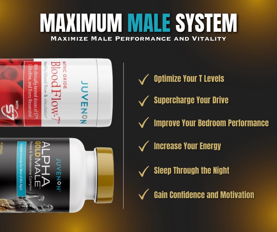 Juvenon Maximum Male BloodFlow-7 Nitric Oxide Supplement with Nitrosigine + Alpha Gold Male JuvenonBuy Supplements Australia