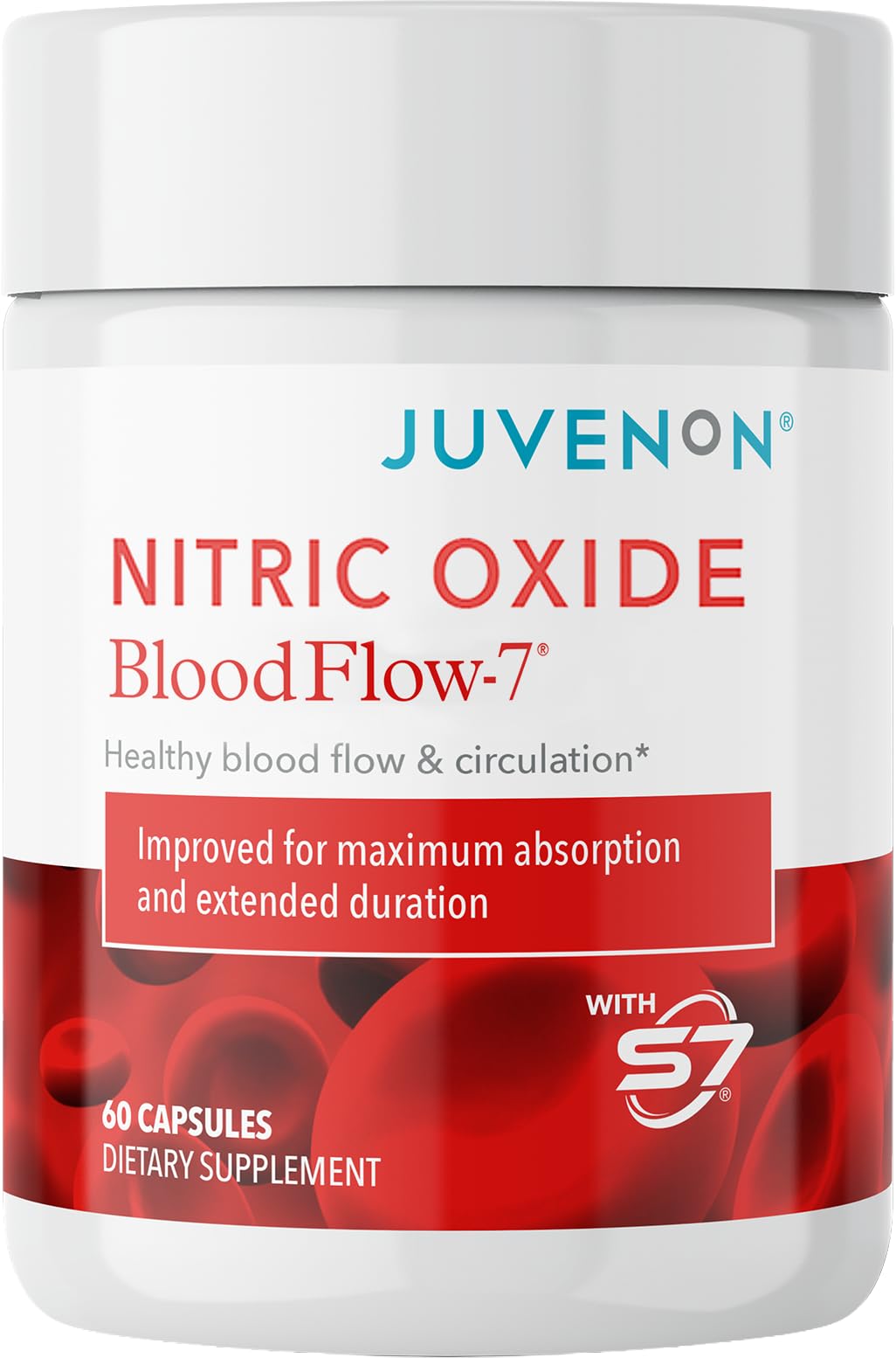 Juvenon BloodFlow-7 Nitric Oxide Supplements for Men & Women - Natural Nitric Oxide Booster with Nitrosigine® + S7® - Blood Flow & Circulation Support (1-Pack) JuvenonBuy Supplements Australia