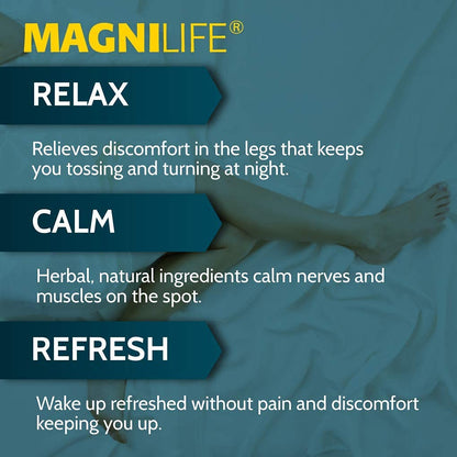 MagniLife Relaxing Leg Cream, Restless Legs, Deep Penetrating Topical for Pain, Naturally Soothe Cramping, Discomfort, and Tossing with Lavender and Magnesium - 4oz MagniLifeBuy Supplements Australia