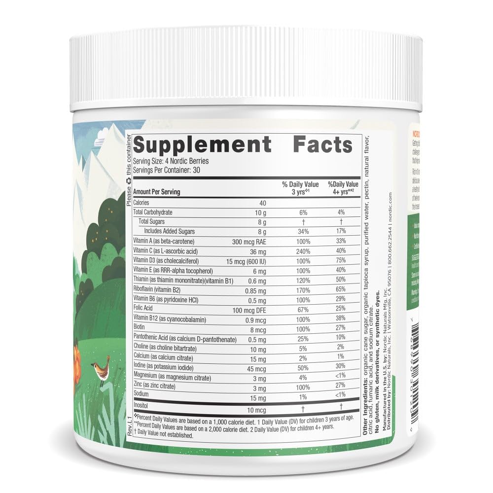Nordic Naturals Nordic Berries, Citrus - 120 Gummy Berries - Great-Tasting Multivitamin for Ages 2+ - Growth, Development, Optimal Wellness - Non-GMO, Vegetarian - 30 Servings Nordic NaturalsBuy Supplements Australia