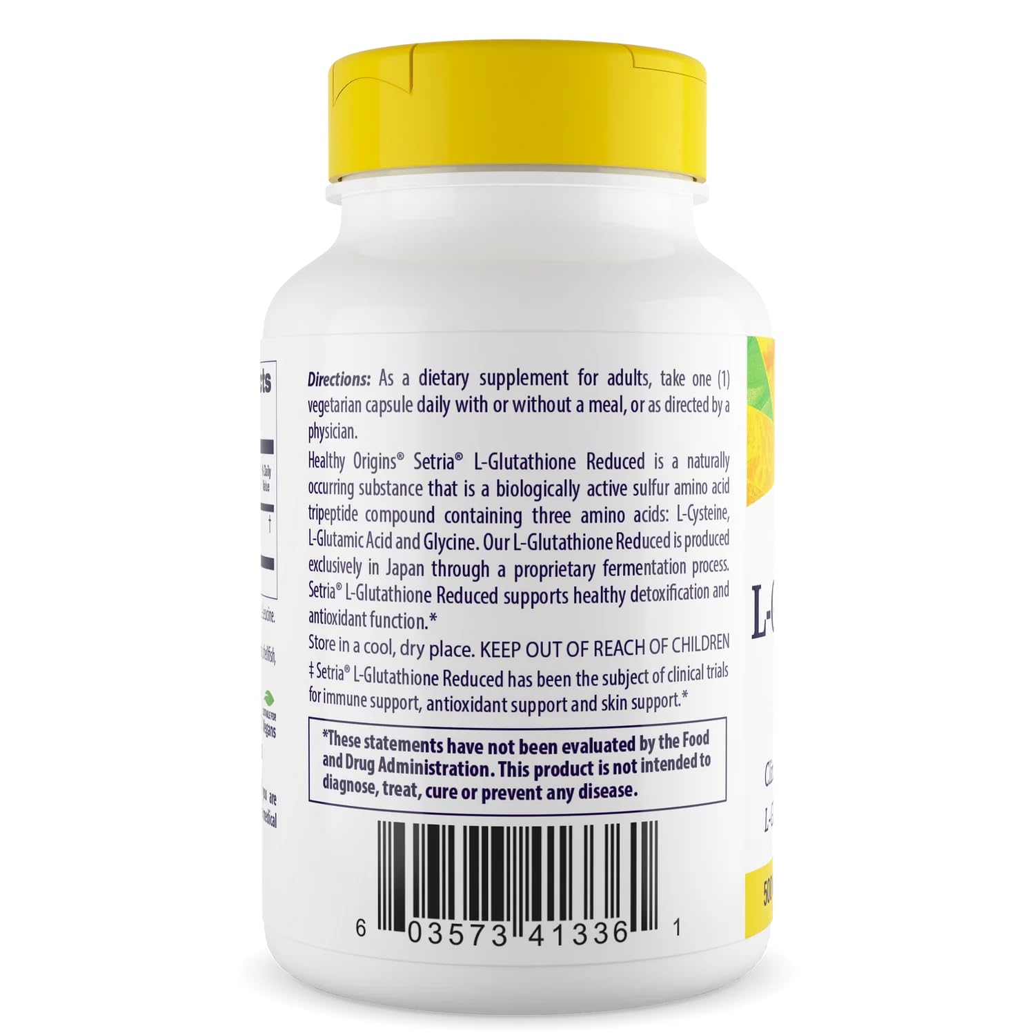 Healthy Origins L-Glutathione 500 mg (Setria, Non-GMO, Gluten Free, Antioxidant, Immune Support, Skin Support), 60 Veggie Caps Healthy OriginsBuy Supplements Australia