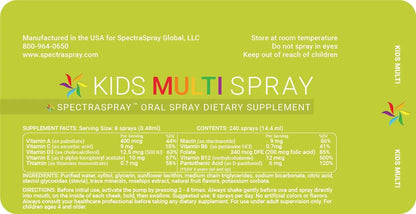Spectraspray Kids Multivitamin Oral Spray – 10 Essential Vitamins, D3 (500IU) & B12 Active Form for Immune Support SpectrasprayBuy Supplements Australia