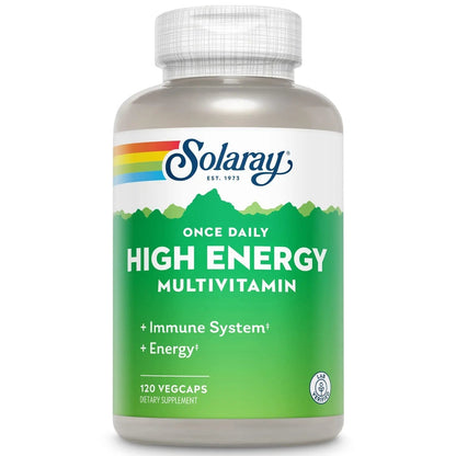 SOLARAY High Energy Multivitamin, No Iron, 1/Day, Timed-Release Formula, Whole Food & Herb Base 120 VegCaps SOLARAYBuy Supplements Australia