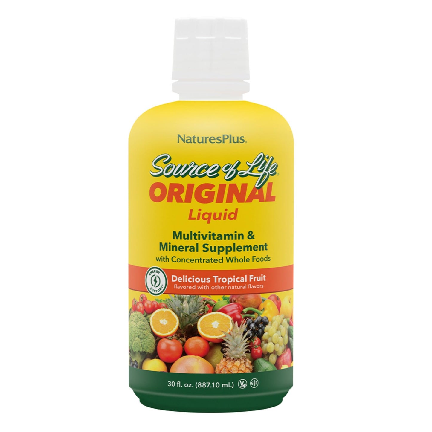 NaturesPlus Source of Life Liquid - 30 fl oz - Tropical Fruit Flavor - Wholefood Supplement, Energy Booster, Antioxidant - Vegetarian, Gluten-Free - 30 Servings Aus HealthcareBuy Supplements Australia