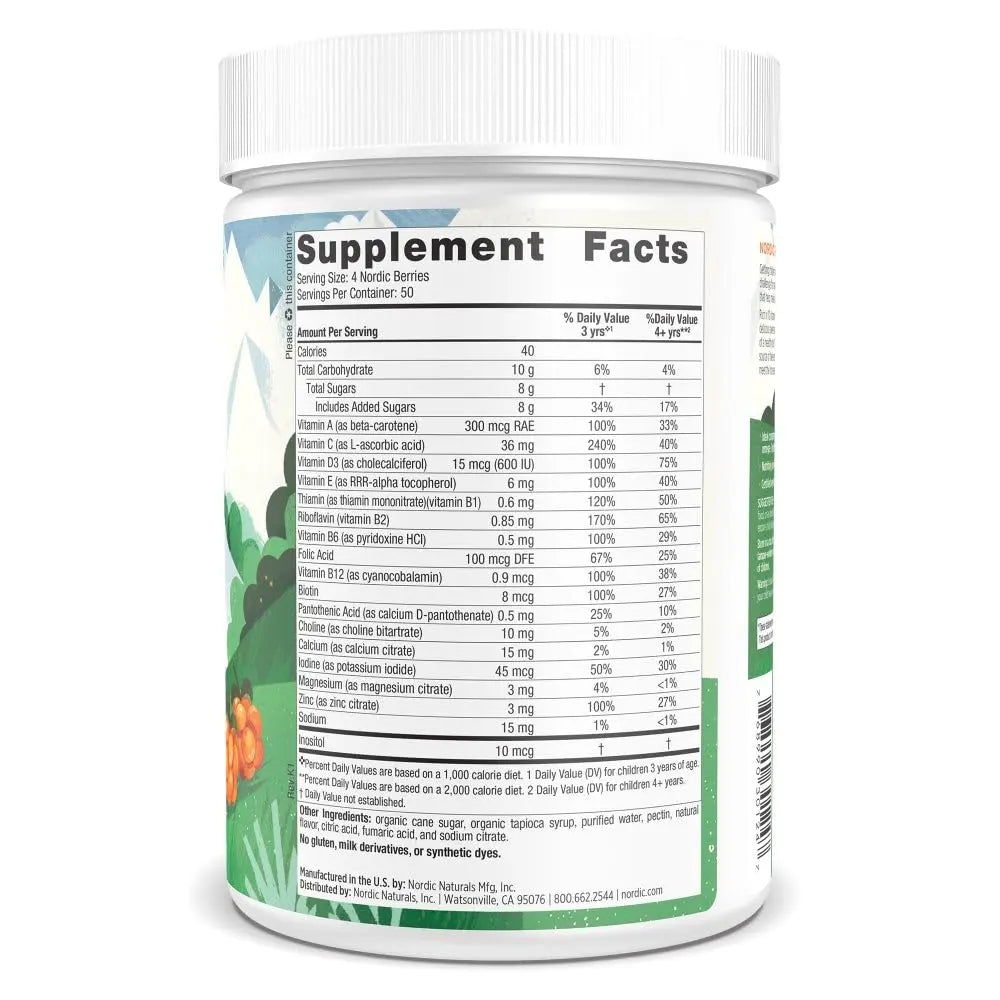 Nordic Naturals Nordic Berries, Citrus - 200 Gummy Berries - Great-Tasting Multivitamin for Ages 2+ - Growth, Development Nordic NaturalsBuy Supplements Australia