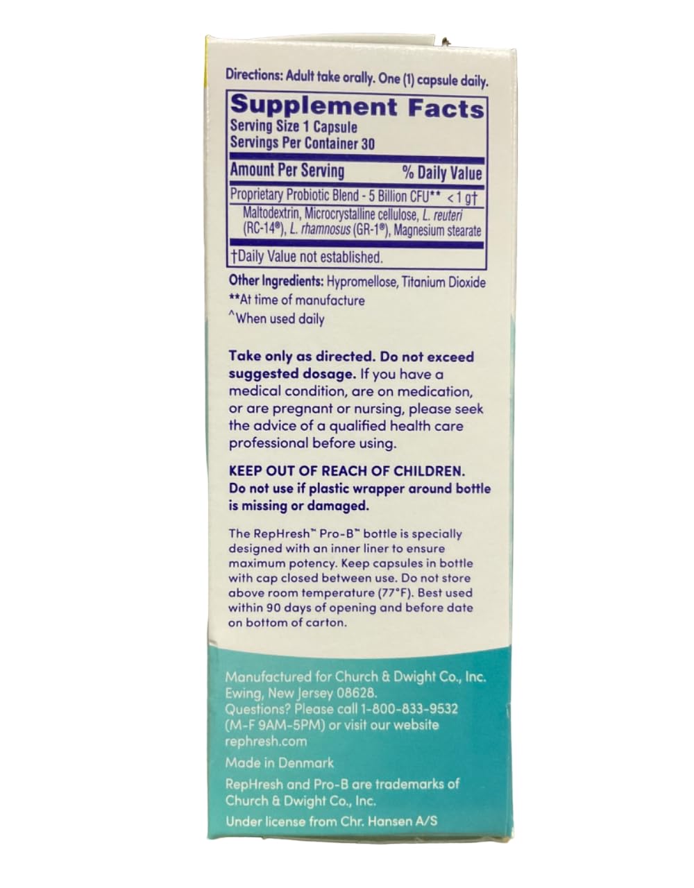 RepHresh Pro-B Probiotic Feminine Supplement FamilyValue 3Pack (30Count) My StoreBuy Supplements Australia