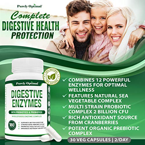 Purely Optimal Premium Digestive Enzymes Plus Prebiotics & Probiotics - for Better Digestio Purely OptimalBuy Supplements Australia