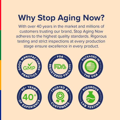 Stop Aging Now - Brain Supplement Complex - with Ginkgo Biloba, Lion's Mane, Bacopa, and DMAE - 60 Vegetarian Capsules - Advanced Blend Stop Aging NowBuy Supplements Australia