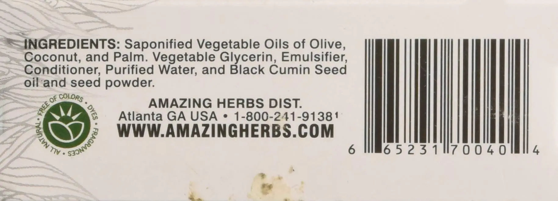 Amazing Herbs Black Seed Vegetable Glycerin Soap, 4.25 Ounce Amazing HerbsBuy Supplements Australia