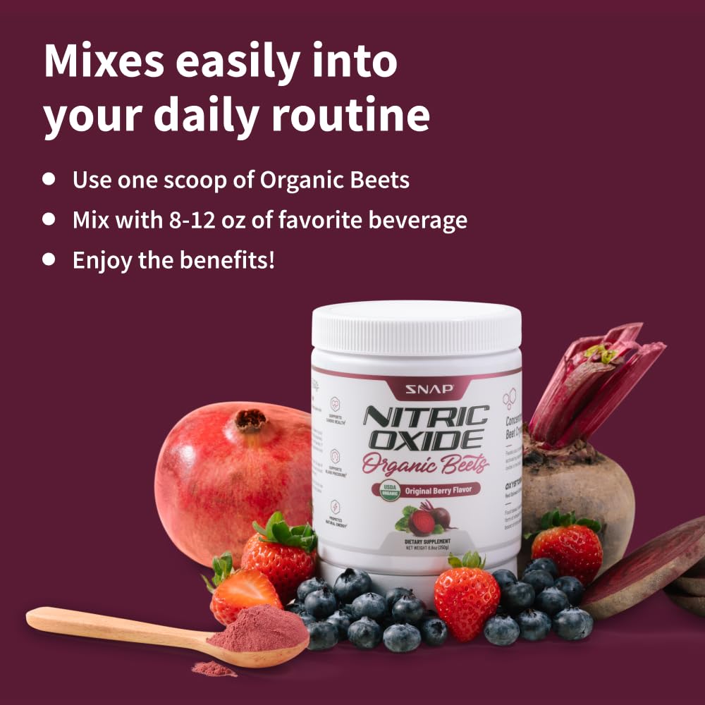 Snap Supplements USDA Organic Beet Root Powder, 3-in-1 Nitric Oxide Supplement Snap SupplementsBuy Supplements Australia