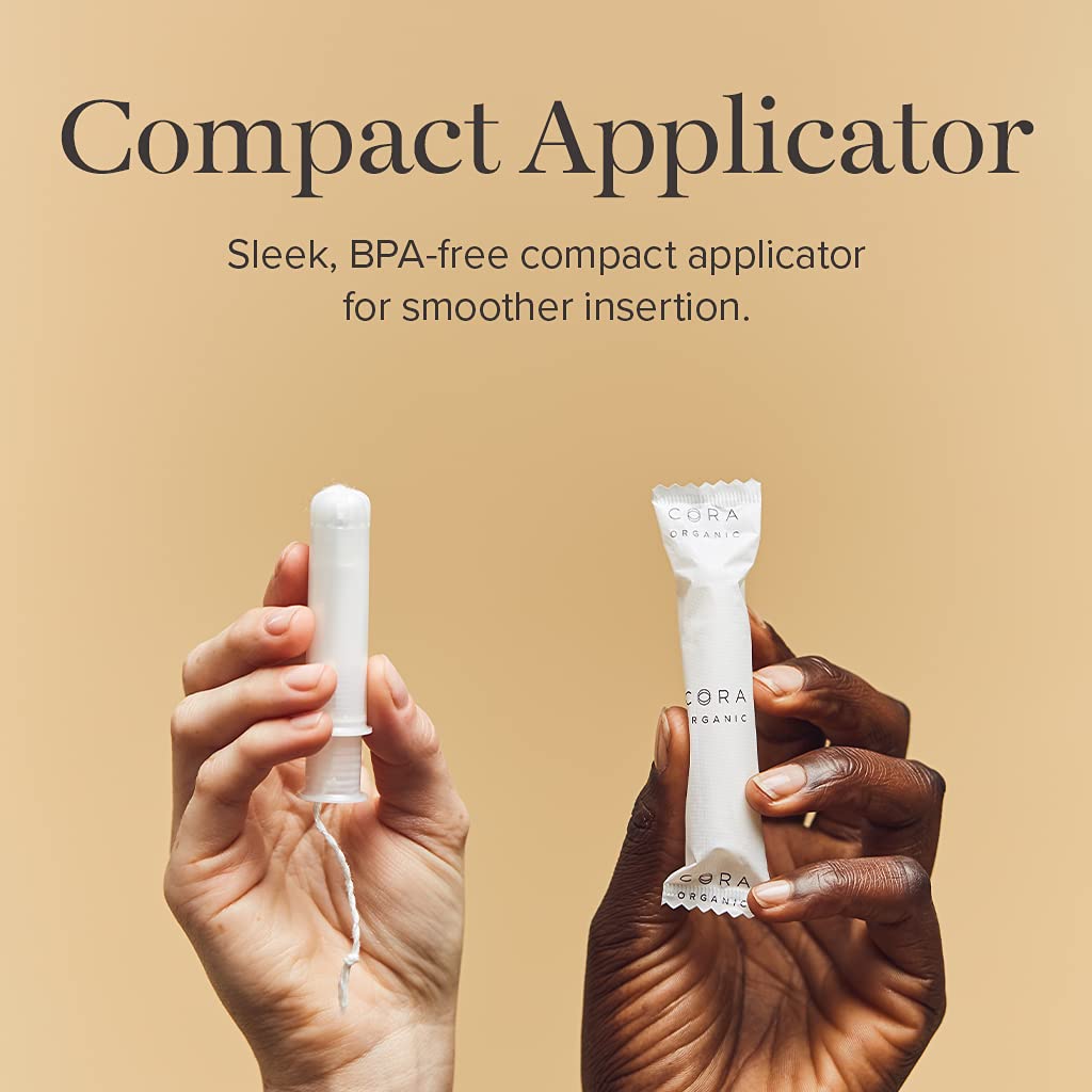 Cora Organic Applicator Tampons | Light Absorbency | 100% Cotton Core, Unscented, BPA-Free Compact CoraBuy Supplements Australia