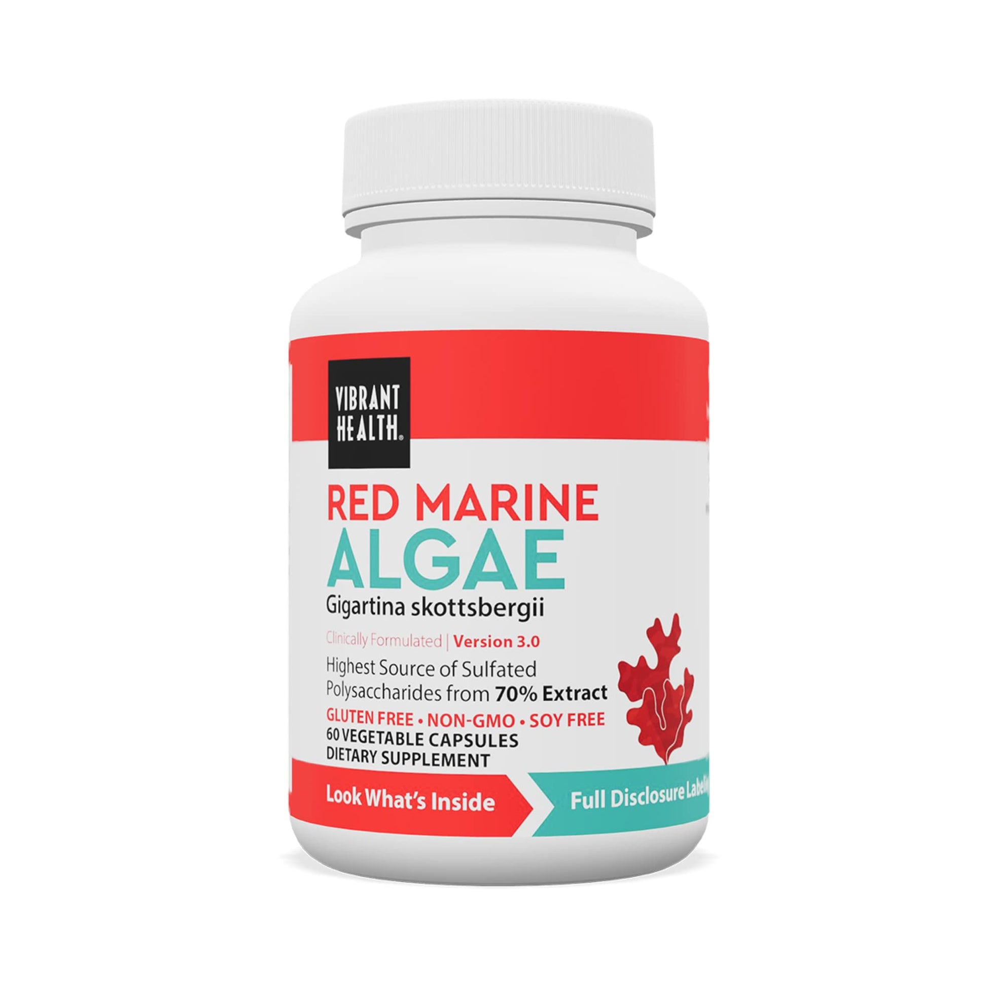Vibrant Health, Gigartina Red Marine Algae, Plant-Based Immune Support, 60 Capsules Vibrant HealthBuy Supplements Australia
