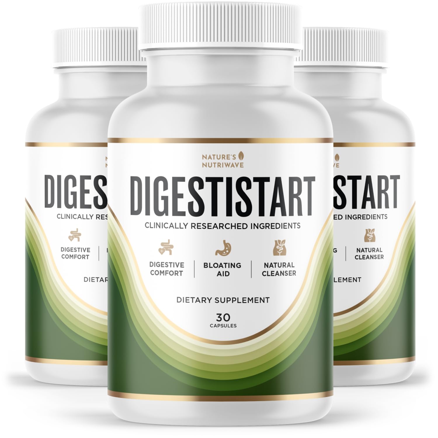 DigestiStart – Natural Digestive Supplement with Wild Yam, Poria Cocos & Bacopa Monnieri – Made in USA, Non-GMO, Easy-to-Take - 30 Capsules, 3 Month Supply Nature’s NutriWaveBuy Supplements Australia