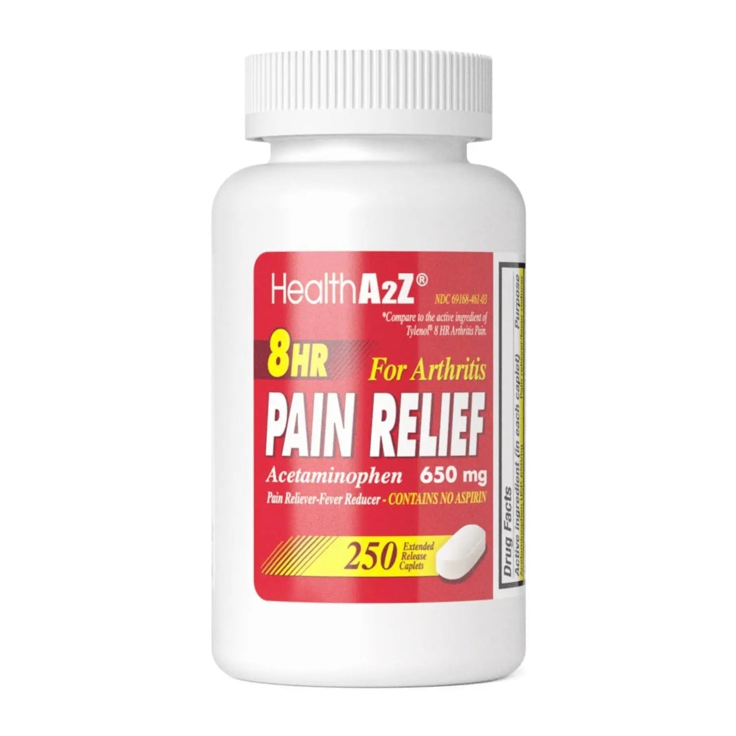 HealthA2Z® Pain Relief Extended Release | Acetaminophen 650mg | 8 Hours | Arthiritis Pain | Pain Reliever - Fever Reducer | Contains no Aspirin | (250 Caplets) HealthA2ZBuy Supplements Australia
