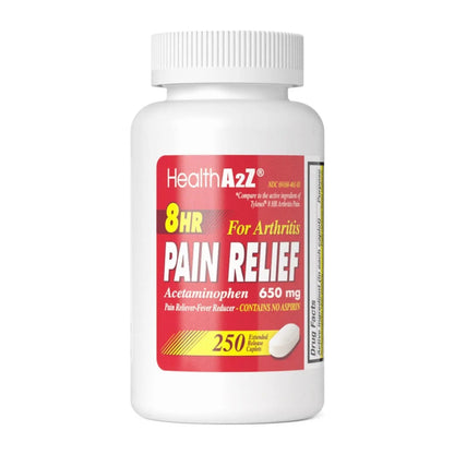 HealthA2Z® Pain Relief Extended Release | Acetaminophen 650mg | 8 Hours | Arthiritis Pain | Pain Reliever - Fever Reducer | Contains no Aspirin | (250 Caplets) HealthA2ZBuy Supplements Australia