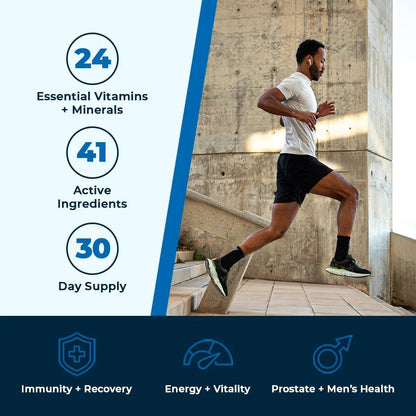 VitaMedica Men’s Multivitamin with Prostate Health Support | Vitamins, Minerals, Omega3s and Saw Palmetto | Box of 30 Easy Daily Packs | VitaMedica