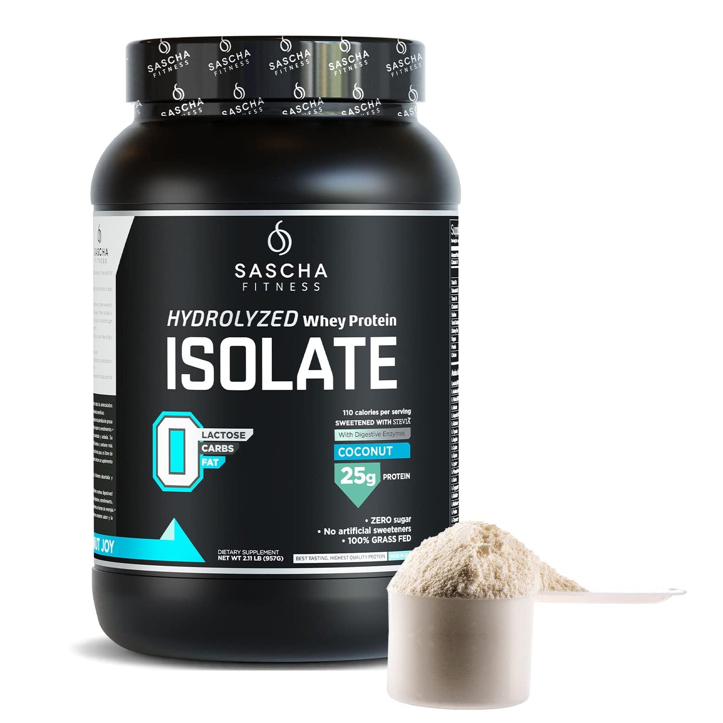 SASCHA FITNESS Hydrolyzed Whey Protein Isolate,100% Grass-Fed (2 Pounds, Coconut) SASCHA FITNESSBuy Supplements Australia