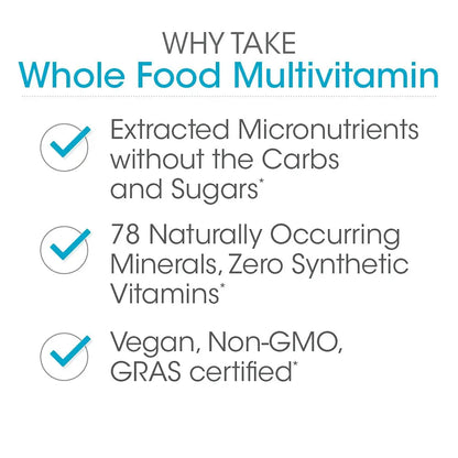 Silver Fern Whole Food Daily Multi Vitamin w/Trace Mineral Blend Supplement - 2 Bottles - 60 Vegicaps Each - 60 Day Supply Silver FernBuy Supplements Australia