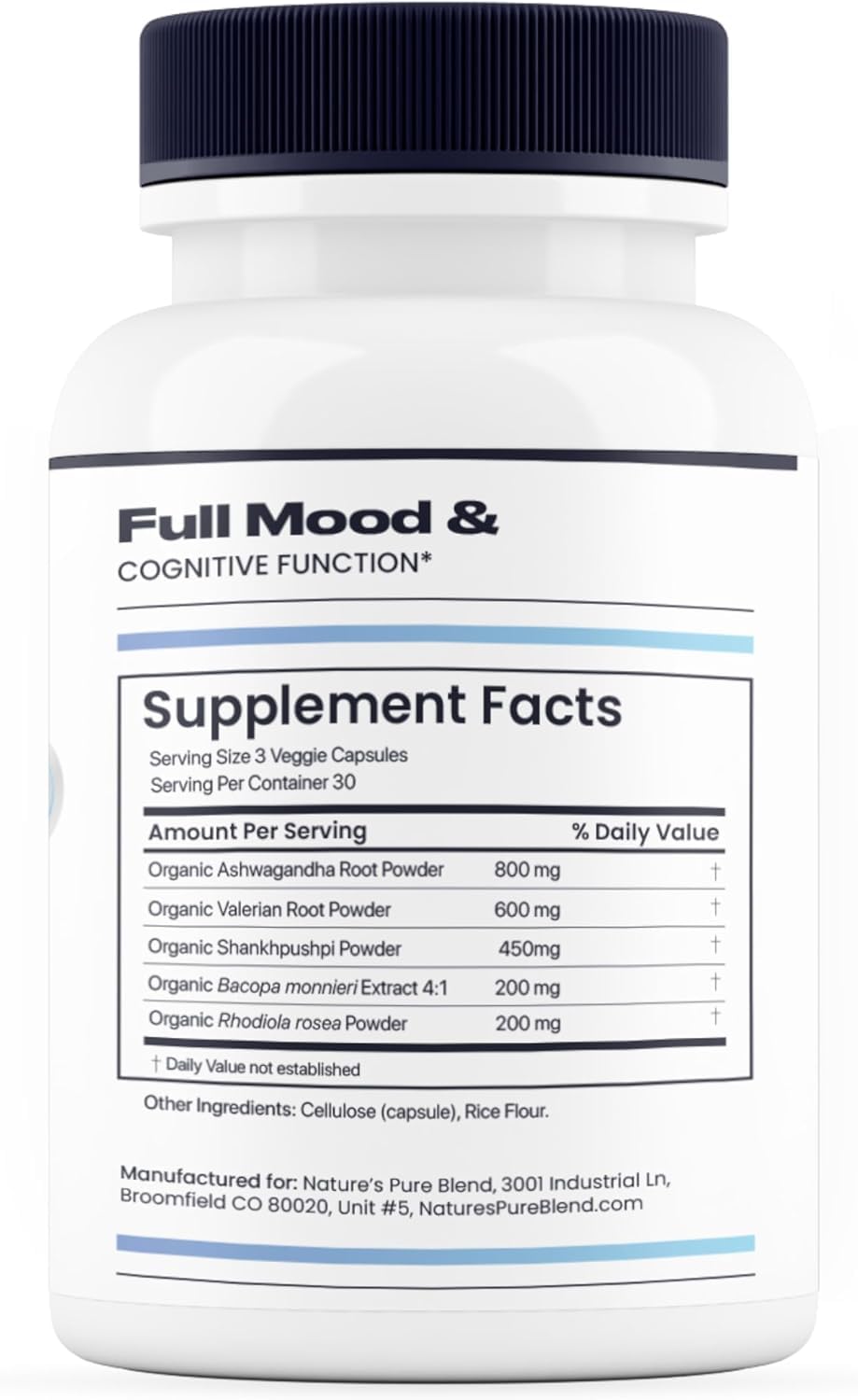 Nature's Pure Blend Ashwagandha Supplements – Organic Ashwagandha Root & Extract for Women and Men – Stress Relief, Sleep, and Mood Support – Athletic Performance & Focus Support – 60 Vegan Capsules Nature's Pure BlendBuy Supplements Australia