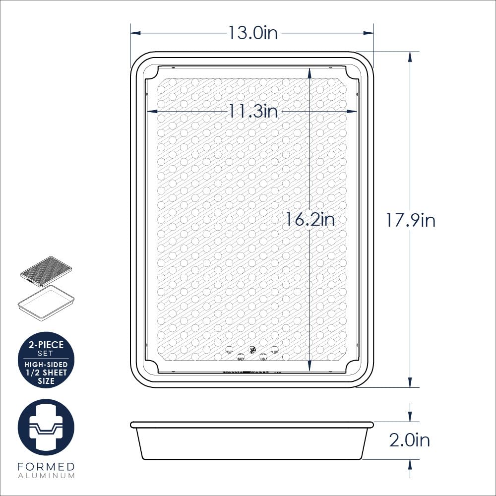 Nordic Ware Naturals High Sided Half Sheet Pan with Multi-Purpose Oven and Cooling Rack Nordic WareBuy Supplements Australia
