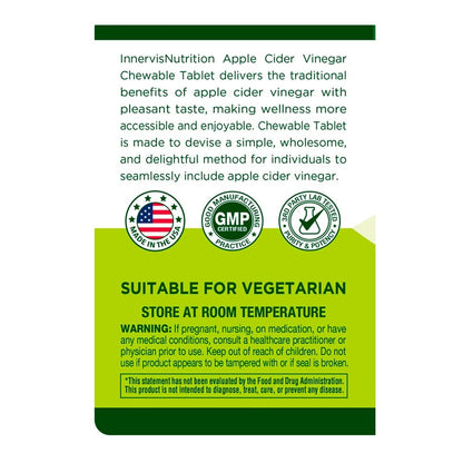 INNERVISNUTRITION Apple Cider Vinegar 120 Chewable Tablets Healthy Heart Immune INNERVISNUTRITIONBuy Supplements Australia
