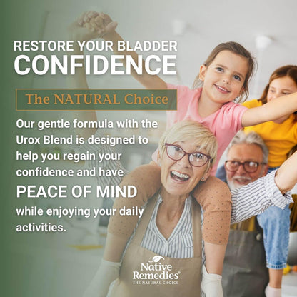 Native Remedies Bladder Control Supplements - Peace of Mind with Urox - Bladder Support for Women & Men, for Overactive Bladders Health - Reduce Nighttime Urination - Non-GMO Vegan Capsules (60 Count) Native RemediesBuy Supplements Australia