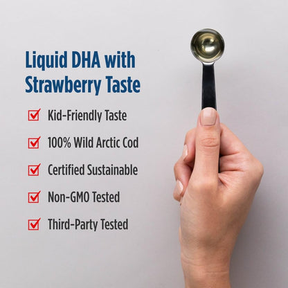 Nordic Naturals Children’s DHA, Strawberry - 8 oz for Kids - 530 mg Omega-3 with EPA & DHA - Brain Development & Function