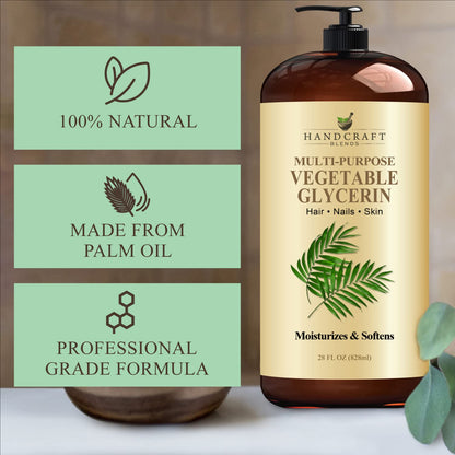 Handcraft Blends Vegetable Glycerin for Skin and Hair 28 oz - Pure Vegetable Glycerin Liquid Handcraft BlendsBuy Supplements Australia
