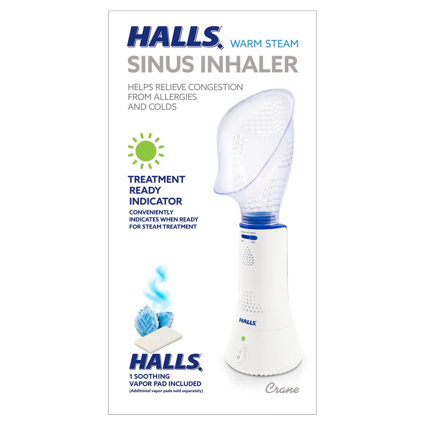 Crane x HALLS Corded Personal Steam Inhaler for Sinus, Congestion, Cough, & Cold Relief CraneBuy Supplements Australia
