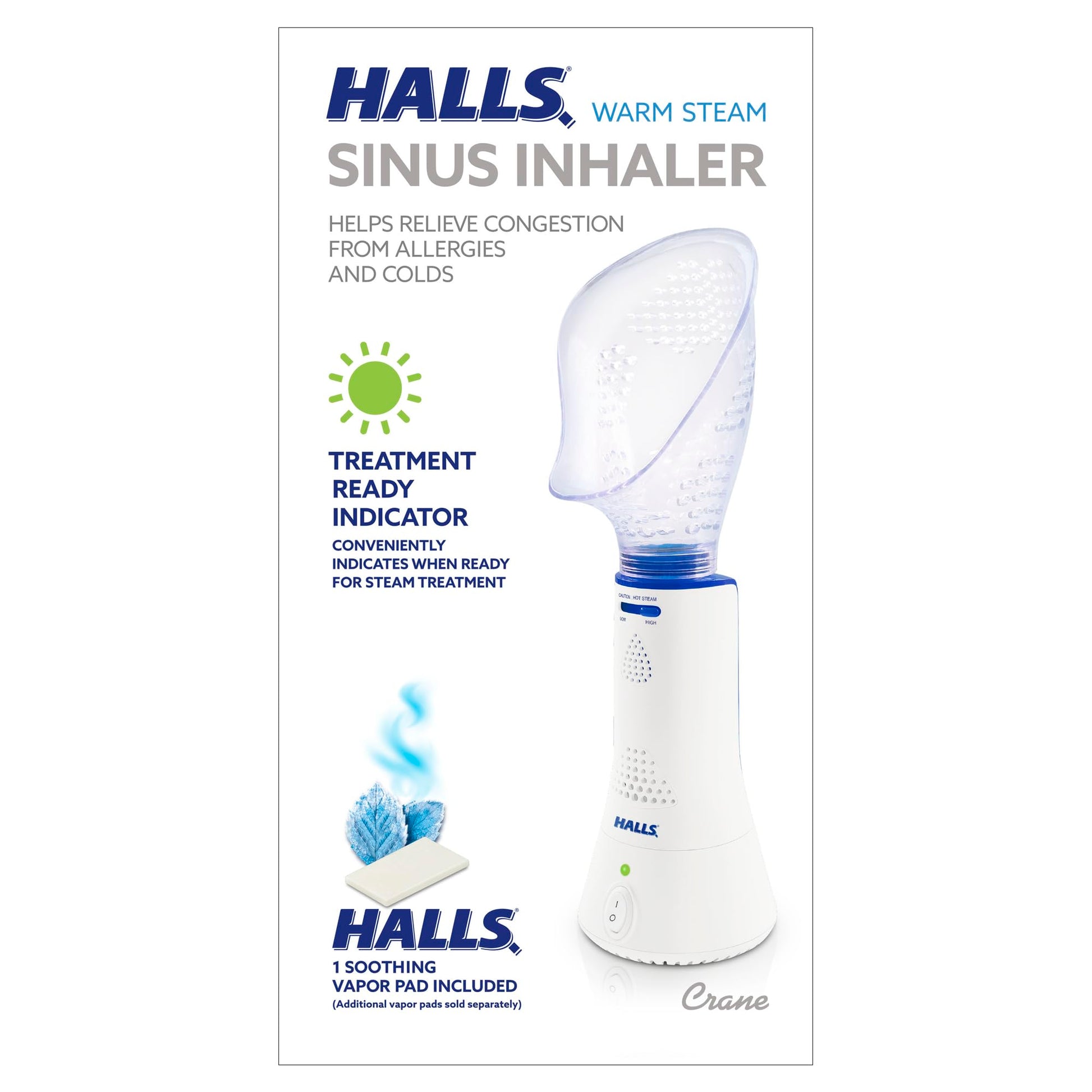 Crane x HALLS Corded Personal Steam Inhaler for Sinus, Congestion, Cough, & Cold Relief CraneBuy Supplements Australia