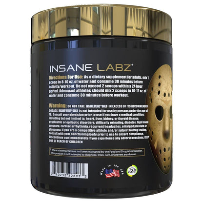 Insane Labz Psychotic Gold and Insane Veinz Gold Pre Workout Nitric Oxide Booster Stack Insane LabzBuy Supplements Australia