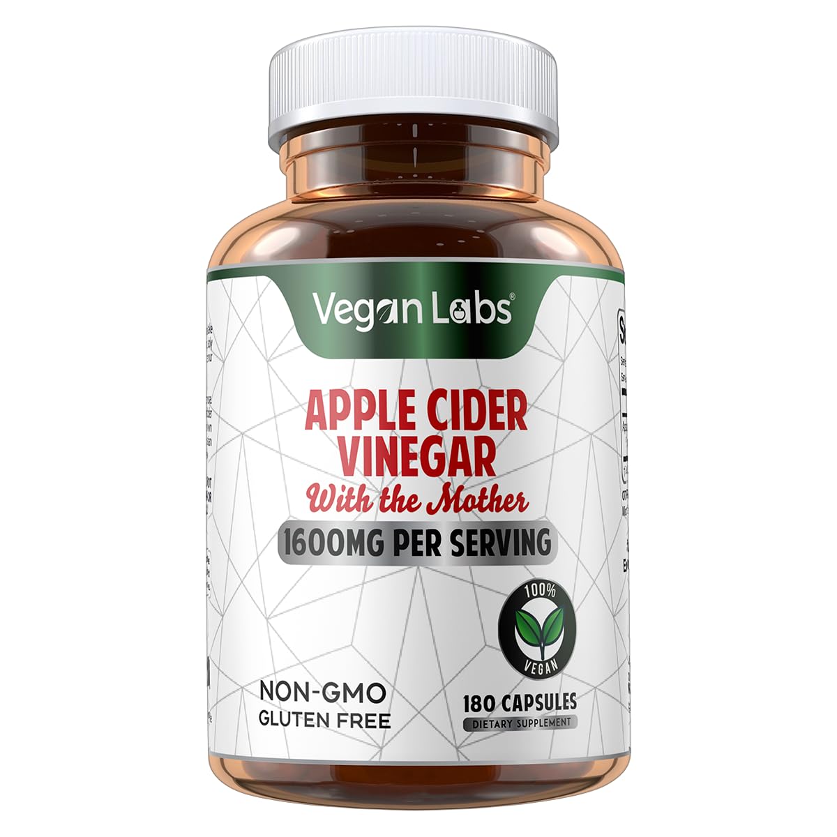 Vegan Labs Apple Cider Vinegar Capsules with The Mother- 180 Vegan Capsules Vegan LabsBuy Supplements Australia